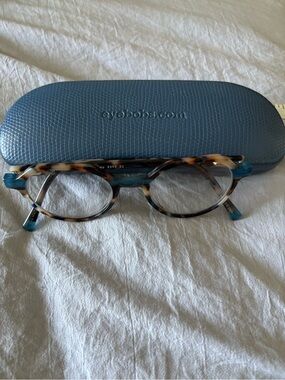 eyebobs 1.75 Blue and Tortoiseshell Round Reading Glasses